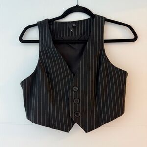 Garage Black Pinstripe Top